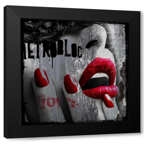 Love Black Modern Wood Framed Art Print with Double Matting by Baker, Micha