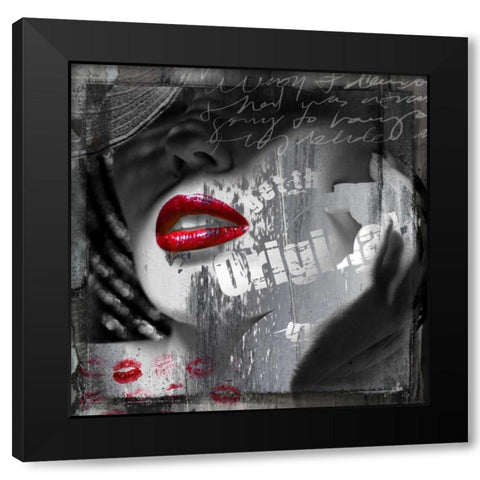 Waiting Black Modern Wood Framed Art Print with Double Matting by Baker, Micha