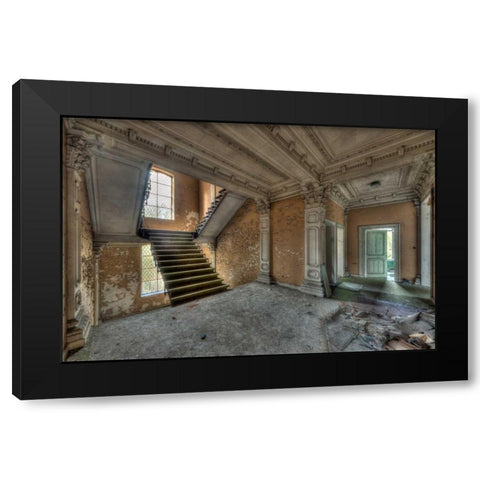 Chateau Rochendaal III Black Modern Wood Framed Art Print with Double Matting by Sneeuw, Ivo
