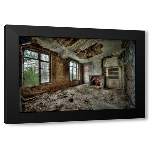 Chateau de vivre II Black Modern Wood Framed Art Print with Double Matting by Sneeuw, Ivo