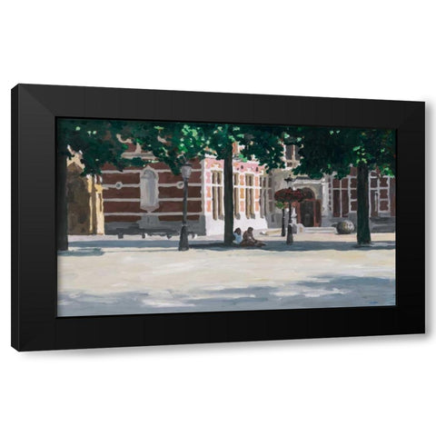 Under the tree Black Modern Wood Framed Art Print by Hofstra,HJ