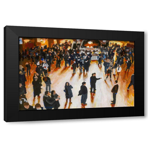 Central Station Black Modern Wood Framed Art Print by Hofstra,HJ