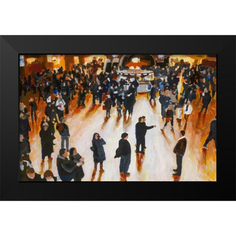 Central Station Black Modern Wood Framed Art Print by Hofstra,HJ
