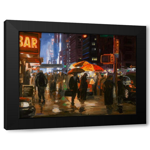 New York 6th avenue Black Modern Wood Framed Art Print by Hofstra,HJ