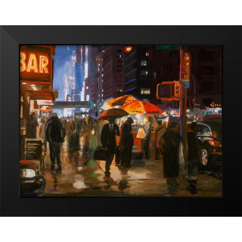 New York 6th avenue Black Modern Wood Framed Art Print by Hofstra,HJ