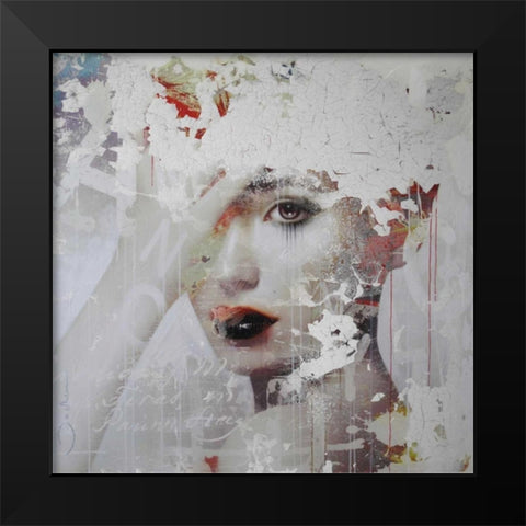 Keep Calm Black Modern Wood Framed Art Print by Baker, Micha