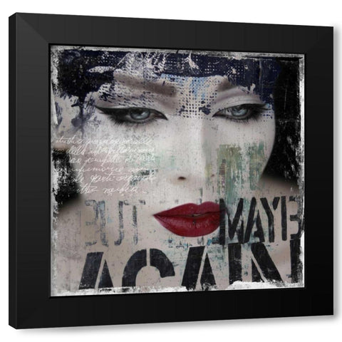 Regrets II Black Modern Wood Framed Art Print with Double Matting by Baker, Micha