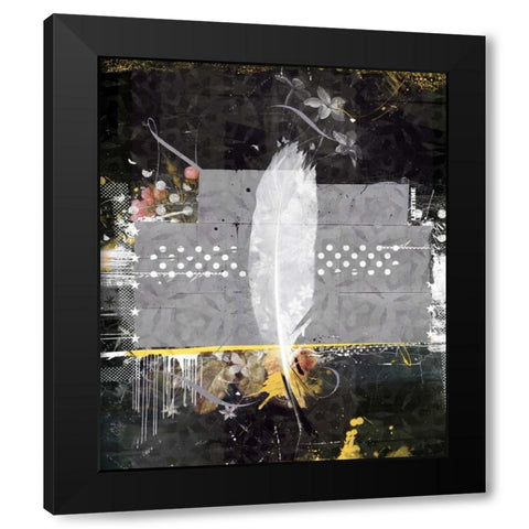 Feather lifetime Black Modern Wood Framed Art Print with Double Matting by Albers, Teis
