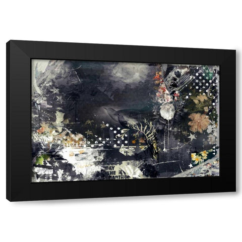 Ona Branch Black Modern Wood Framed Art Print with Double Matting by Albers, Teis