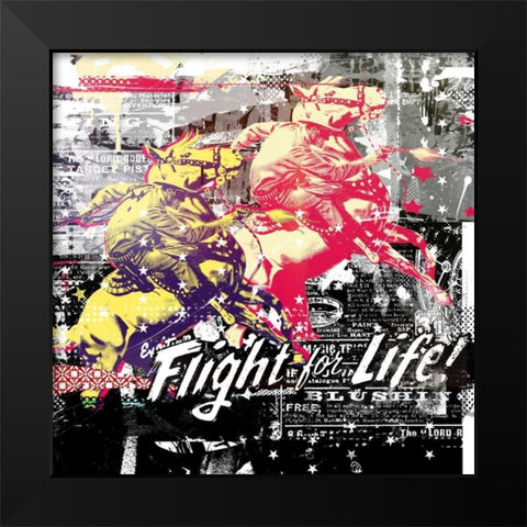 Fight for life Black Modern Wood Framed Art Print by Albers, Teis