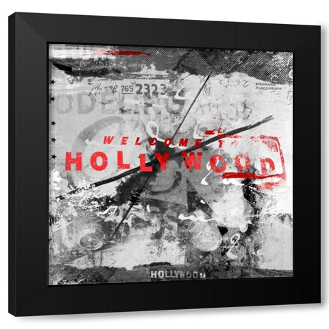 Welcome Hollywood Black Modern Wood Framed Art Print by Albers, Teis