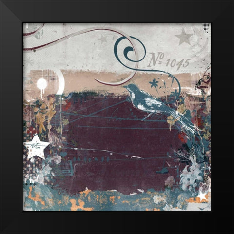 NO1045 Black Modern Wood Framed Art Print by Albers, Teis