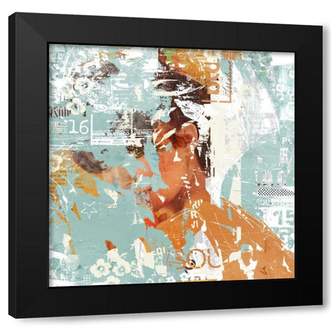 Peeking eye Black Modern Wood Framed Art Print with Double Matting by Albers, Teis