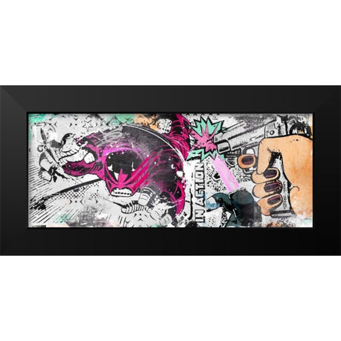 In Action Black Modern Wood Framed Art Print by Albers, Teis