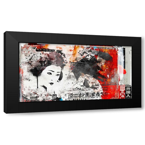 Monarc Geisha Black Modern Wood Framed Art Print by Albers, Teis