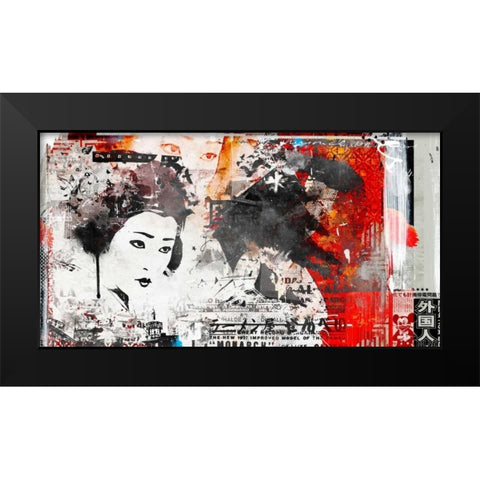 Monarc Geisha Black Modern Wood Framed Art Print by Albers, Teis