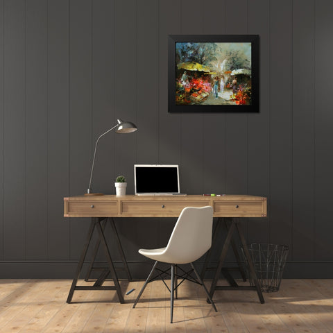 Market place I Black Modern Wood Framed Art Print by Haenraets, Willem