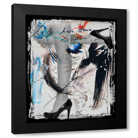 Heels and Legs II Black Modern Wood Framed Art Print by Baker, Micha