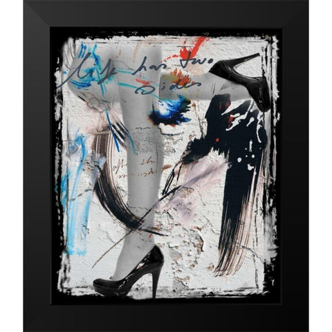 Heels and Legs II Black Modern Wood Framed Art Print by Baker, Micha