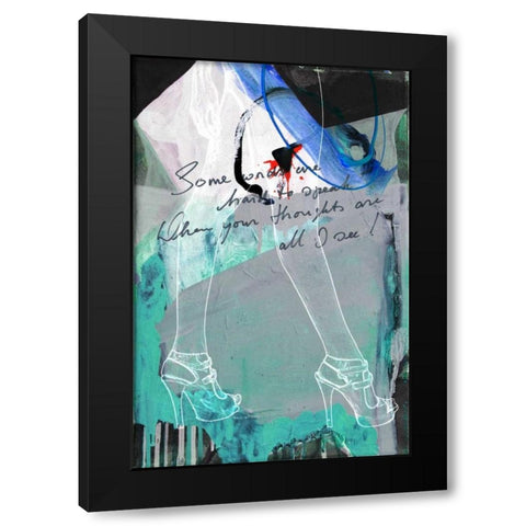 Lady Legs I Black Modern Wood Framed Art Print by Baker, Micha