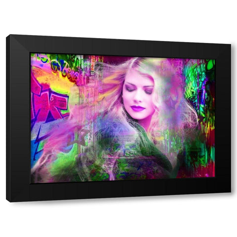 Blondie Black Modern Wood Framed Art Print with Double Matting by de Haas, Mascha