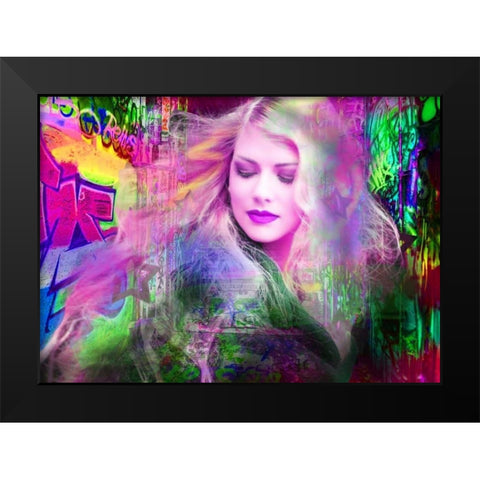 Blondie Black Modern Wood Framed Art Print by de Haas, Mascha