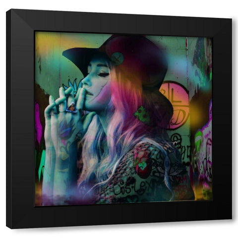 Charlie Black Modern Wood Framed Art Print by de Haas, Mascha