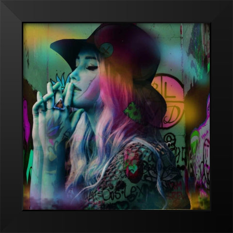 Charlie Black Modern Wood Framed Art Print by de Haas, Mascha