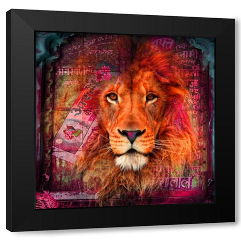 Lion I  Black Modern Wood Framed Art Print with Double Matting by de Haas, Mascha