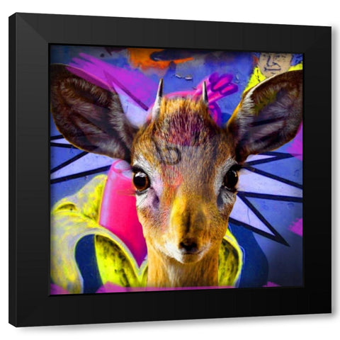 Bambi Black Modern Wood Framed Art Print with Double Matting by de Haas, Mascha