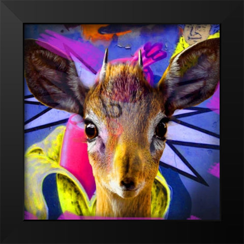 Bambi Black Modern Wood Framed Art Print by de Haas, Mascha