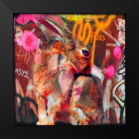 Bunny Black Modern Wood Framed Art Print by de Haas, Mascha