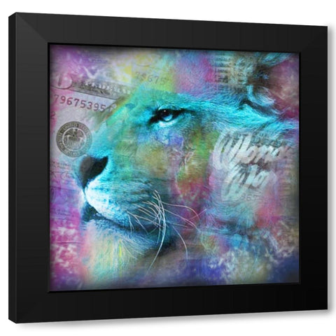 Lion II Black Modern Wood Framed Art Print with Double Matting by de Haas, Mascha