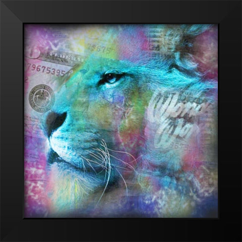 Lion II Black Modern Wood Framed Art Print by de Haas, Mascha