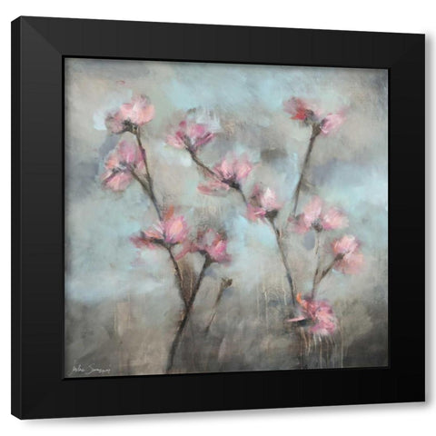 Pink Flowers I Black Modern Wood Framed Art Print by Simonis, Julia