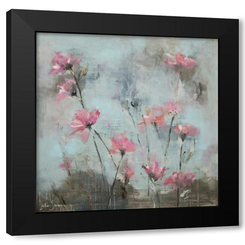 Pink Flowers I Black Modern Wood Framed Art Print by Simonis, Julia
