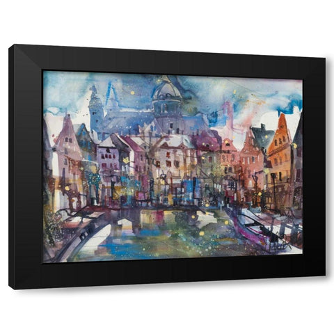Amsterdam Black Modern Wood Framed Art Print with Double Matting by Mattern, Andreas
