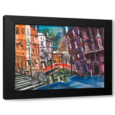 Venice Black Modern Wood Framed Art Print by Mattern, Andreas