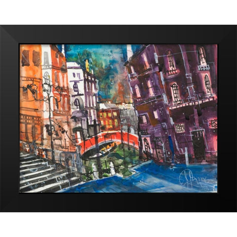 Venice Black Modern Wood Framed Art Print by Mattern, Andreas