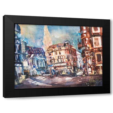 Vienna Black Modern Wood Framed Art Print with Double Matting by Mattern, Andreas