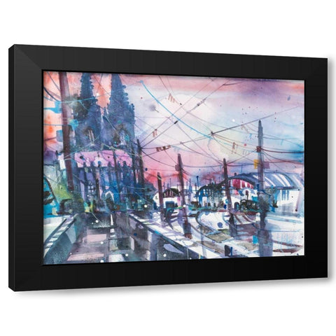 Cologne Black Modern Wood Framed Art Print by Mattern, Andreas