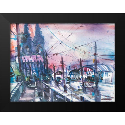 Cologne Black Modern Wood Framed Art Print by Mattern, Andreas