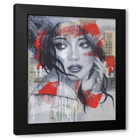 My game Black Modern Wood Framed Art Print by Bakker, Jochem