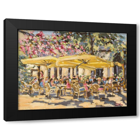 Market terrace Black Modern Wood Framed Art Print with Double Matting by Laceur, Nicole