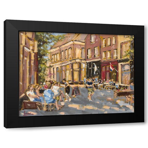 Dutch City Black Modern Wood Framed Art Print by Laceur, Nicole