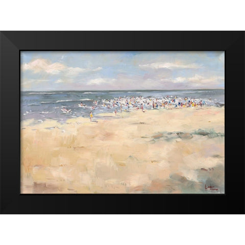 Beach time Black Modern Wood Framed Art Print by Laceur, Nicole