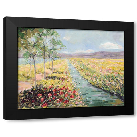 Fields Black Modern Wood Framed Art Print by Laceur, Nicole