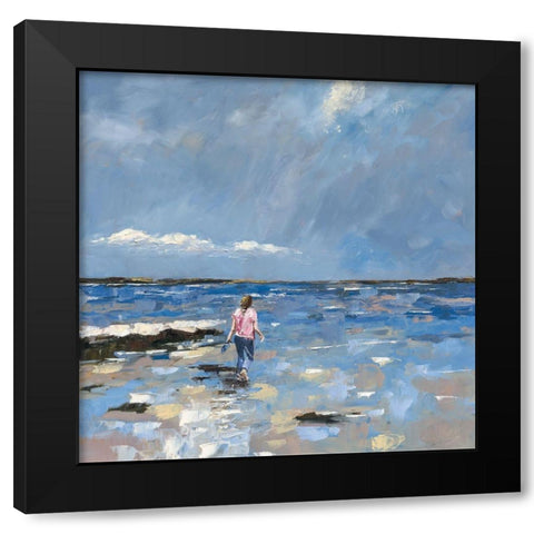 Walking in water Black Modern Wood Framed Art Print with Double Matting by Laceur, Nicole