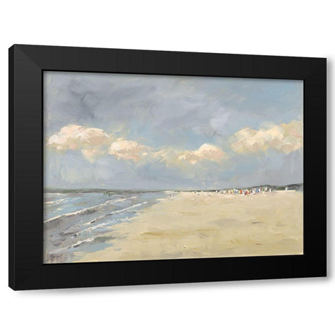 Beach in Holland Black Modern Wood Framed Art Print by Laceur, Nicole
