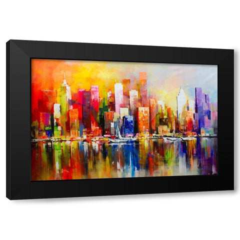 City view II Black Modern Wood Framed Art Print with Double Matting by Haenraets, Willem